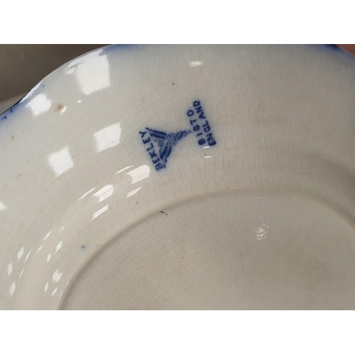 387 - A Bexley Bisto blue floral transfer printed part Dinner Service including plates, tureens etc