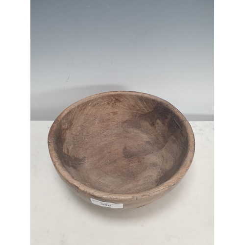 388 - A treen Fruit Bowl with repairs 10in D