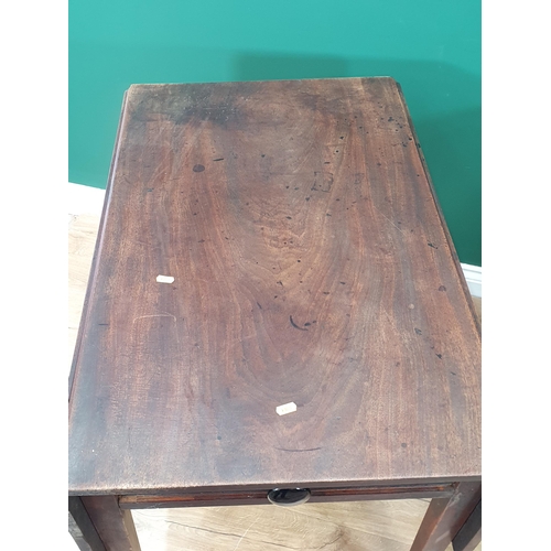 43 - Two Antique mahogany Pembroke Tables fitted single drawers on square tapered supports.