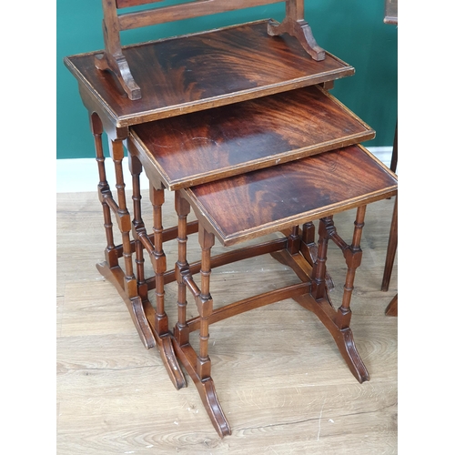 452 - An Edwardian mahogany Writing Table with inset leather tooled writing surface, fitted single drawer ... 