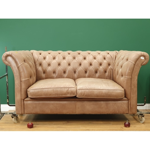 456 - A modern Button Back Chesterfield style Settee, 6ft 10