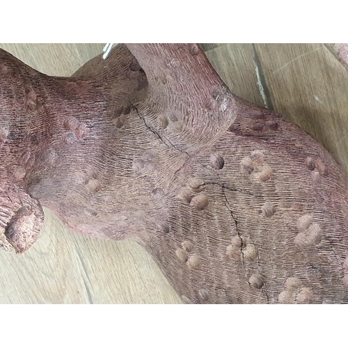 463 - A large hand carved hardwood Leopard, 17