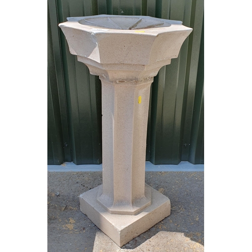 498 - A Bird Bath on octagonal column and square base, 2ft 6in H