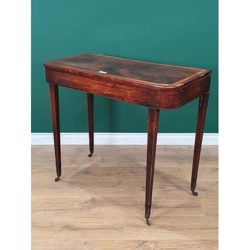 59 - *** WITHDRAWN ***  A 19th Century mahogany and crossbanded Side Table on square tapered supports and... 