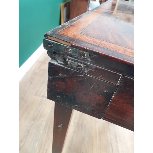 59 - *** WITHDRAWN ***  A 19th Century mahogany and crossbanded Side Table on square tapered supports and... 