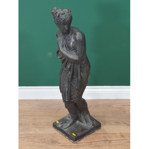 63 - A composite Statue of a Maiden with bronzed effect finish, 2ft 7