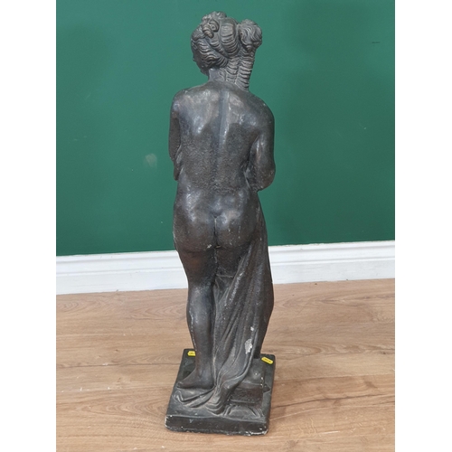 63 - A composite Statue of a Maiden with bronzed effect finish, 2ft 7