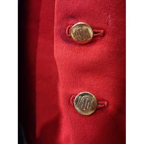 1184 - A Hawkstone Otter Hounds Gentleman's Uniform with blue Jacket with H.O.H. brass buttons, red Waistco... 