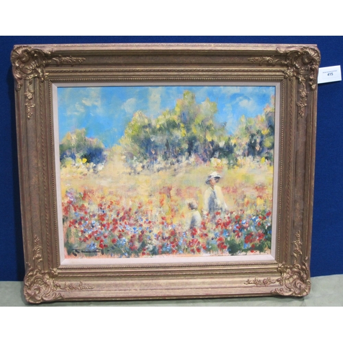 287 - WALTER JOHN BEAUVAIS. Picking Poppies, signed, oil on canvas board, 18 x 24in