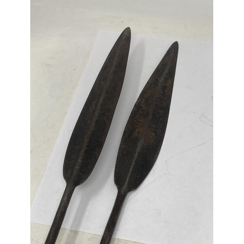 1001 - Four East African Masai type Spears with leaf shaped heads