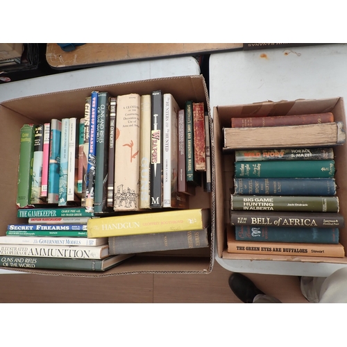 1030 - Two boxes of Books relating to Big Game Hunting, Shooting and Guns