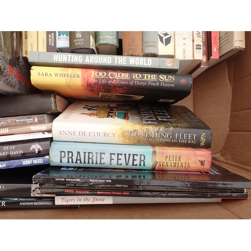 1033 - Two boxes of Books relating to Big Game Hunting to include; Frank Wallace, 'Big Game', Brian Marsh, ... 