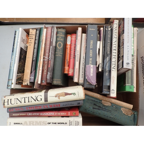 1035 - Two boxes of Books on Shooting and Guns including a collection of Field Sports Magazines, Henty Down... 