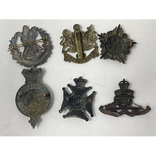 1115 - Ten British Army Cap Badges including The Suffolk Regiment, The London Rifle Brigade, Cameron Highla... 