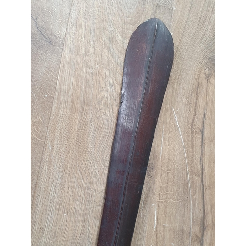 1128 - An antique Solomon or South Sea Islander's War Club with leaf shaped blade 4ft 5in L