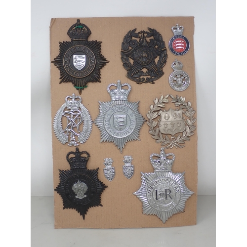 1177 - Eleven Police Badges including Essex Constabulary, Leeds City Police, Wolverhampton Police, etc.