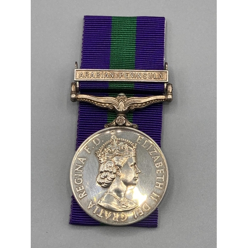 1052 - General Service Medal with Arabian Peninsula Clasp to Flight Lieutenant J.G. Watling, RAF