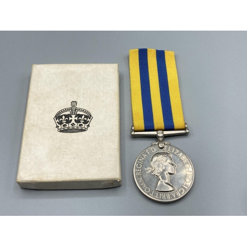 1063 - Queen's Korea Medal to 22441327 Trooper A. Dunkley, 5th Royal Inniskilling Dragoon Guards, with box ... 