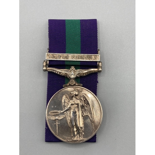 1069 - General Service Medal with Arabian Peninsula Clasp to 23453657 Fusilier J. Ross, Royal Highland Fusi... 