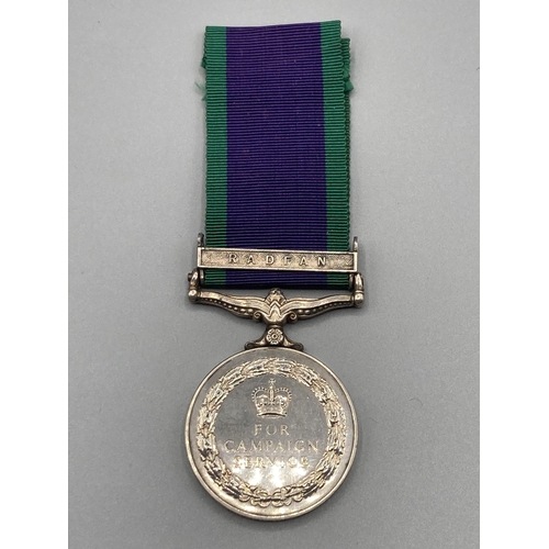 1078 - General Service Medal with Radfan Clasp to 23255714 Corporal J.W. Elsom, 4th Royal Tank Regiment