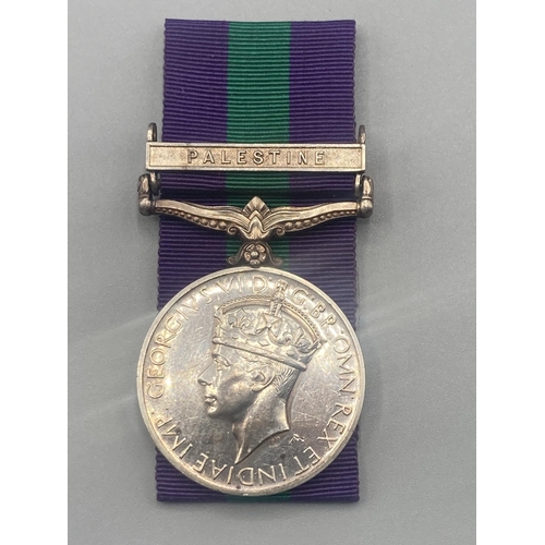 1095 - General Service Medal with Palestine clasp to 2982380 Pte. D. Clark, Argyll & Sutherland Highlanders