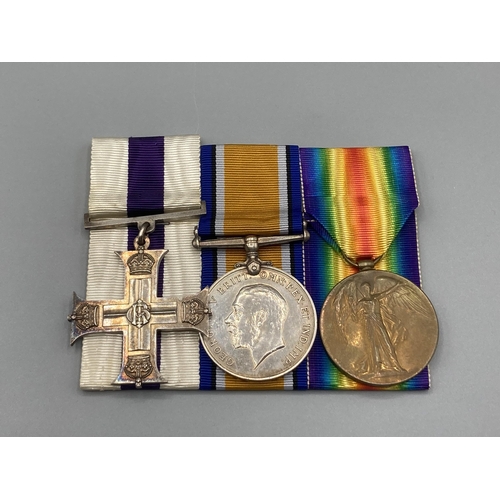 1224 - Three; Military Cross (engraved Passchendaele 25.9.17, Lieut. T.F. Cairns, 7th Att., 2nd A & S H), B... 