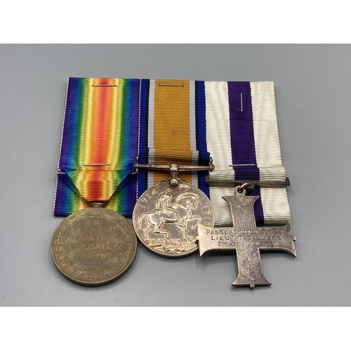 1224 - Three; Military Cross (engraved Passchendaele 25.9.17, Lieut. T.F. Cairns, 7th Att., 2nd A & S H), B... 