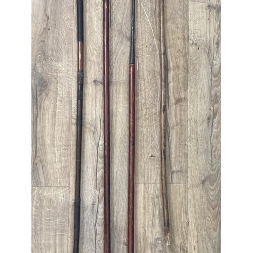 1001 - Four East African Masai type Spears with leaf shaped heads