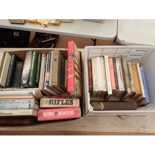 1036 - Two boxes of Books relating to Shooting and Guns including 'Mauser Rifles and Pistols', Skennerton '... 