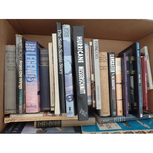 1042 - Two boxes of Books relating to Military, Warfare and Aviation