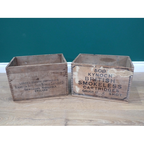 1101 - A Kynoch wooden Cartridge Crate and a Remington Cartridge Crate