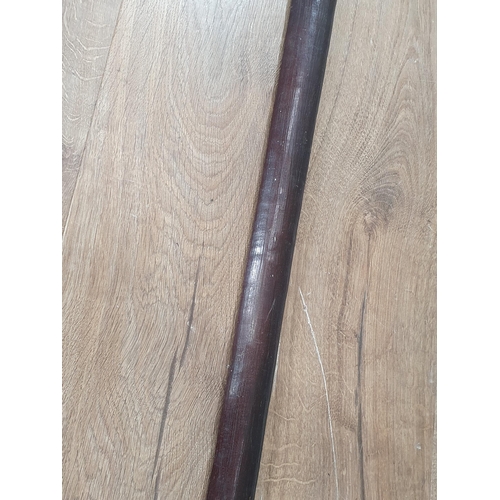 1128 - An antique Solomon or South Sea Islander's War Club with leaf shaped blade 4ft 5in L