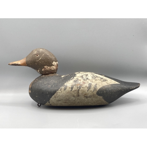 1141 - A Mason Decoy Factory Redhead drake Gunning Decoy A/F 15in L