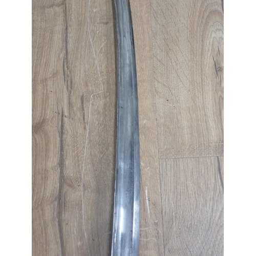 1162 - A Cavalry Trooper's Sword with snakeskin grip in steel scabbard 3ft 6in overall