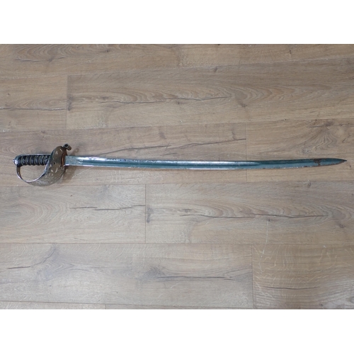 1166 - A Life Guard's Cavalry Sword with shagreen effect grip and pierced guard 3ft 4in L