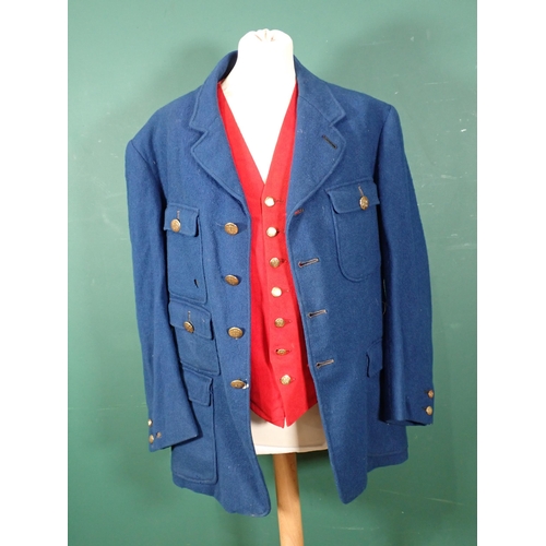 1184 - A Hawkstone Otter Hounds Gentleman's Uniform with blue Jacket with H.O.H. brass buttons, red Waistco... 