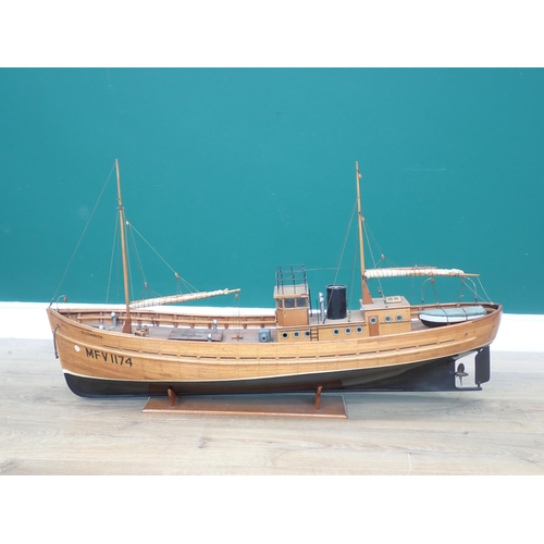 1192 - A well constructed scale Model of a wooden of Admiralty MFV No.1174,  'Elizabeth' carvel built plank... 