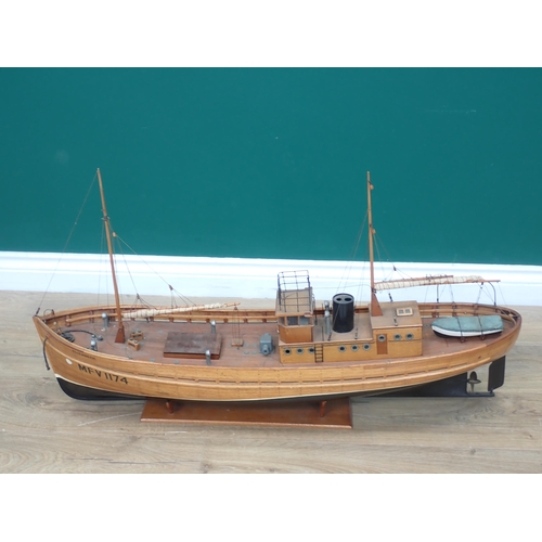 1192 - A well constructed scale Model of a wooden of Admiralty MFV No.1174,  'Elizabeth' carvel built plank... 