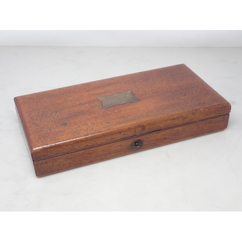 1200 - A 19th Century mahogany Colt Revolver Case, possibly for Navy Percussion Revolver bearing paper labe... 