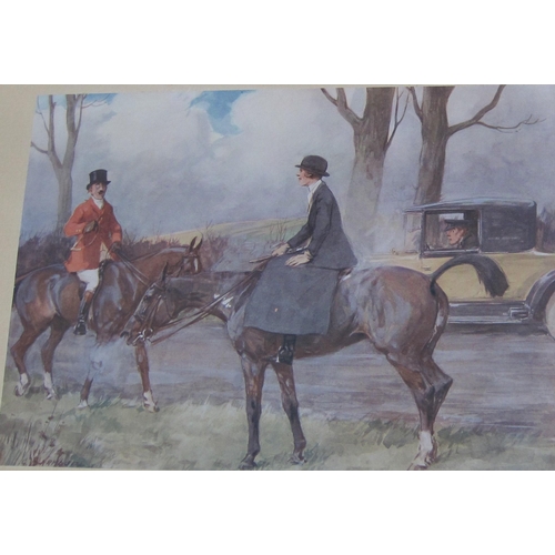 1235 - AFTER GEORGE DENHOLM ARMOUR (1864-1949) - four Hunting Humour and one Racing Humour Illustrations wi... 