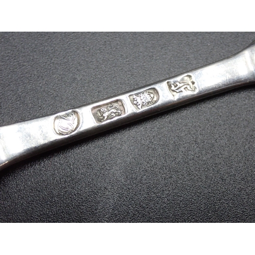 1 - A George III silver Marrow Scoop with leafage scroll back, London 1761, maker: T. Davis