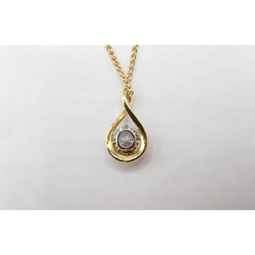 130 - A Diamond single stone Pendant claw-set brilliant-cut stone, 2.68cts, in platinum mount within drop ... 