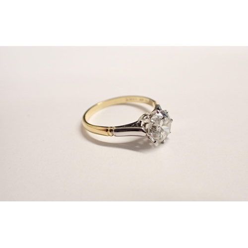 189 - A Diamond single stone Ring claw-set brilliant-cut stone, estimated 1.25ct, stamped 18ct & PT, ring ... 