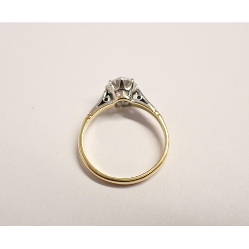 189 - A Diamond single stone Ring claw-set brilliant-cut stone, estimated 1.25ct, stamped 18ct & PT, ring ... 