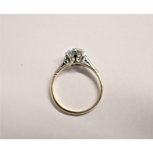 189 - A Diamond single stone Ring claw-set brilliant-cut stone, estimated 1.25ct, stamped 18ct & PT, ring ... 