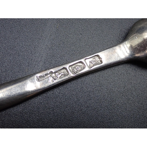 2 - A George III silver Marrow Scoop engraved crest, London 1766