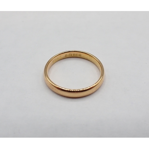 205 - A 22ct gold Wedding Band, ring size J, approx 2.60gms