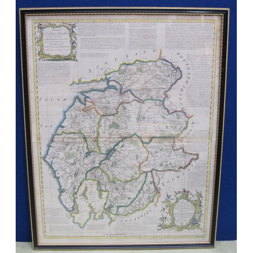 257 - EMANUEL BOWEN (1693-1767) 'A New Map of the Counties of Cumberland and Westmoreland Divided into the... 