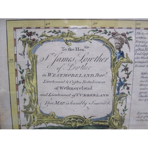 257 - EMANUEL BOWEN (1693-1767) 'A New Map of the Counties of Cumberland and Westmoreland Divided into the... 