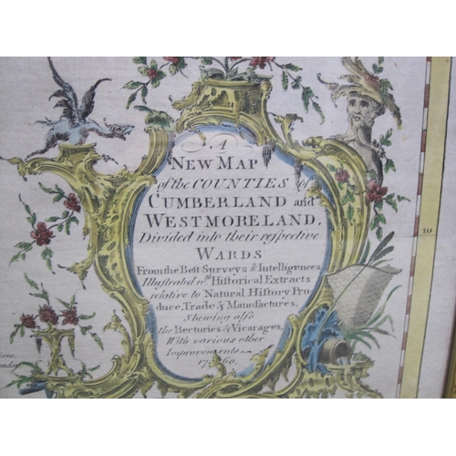 257 - EMANUEL BOWEN (1693-1767) 'A New Map of the Counties of Cumberland and Westmoreland Divided into the... 